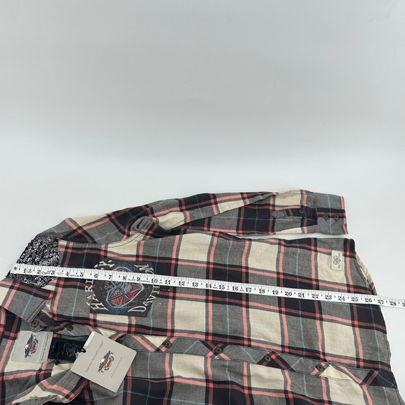 Harley Davidson Womens Flannel Plaid Button Down Shirt Sequins M - Picture 11 of 11